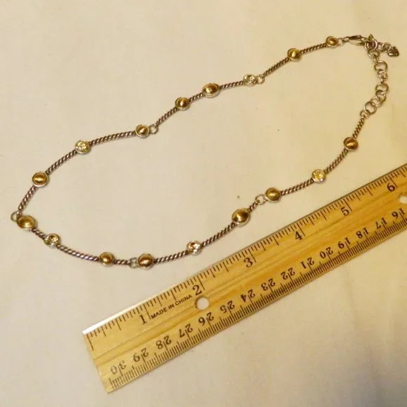 BrightonMonte Carlo Twisted Hinged Choker Necklace Gold Silver & Topaz…